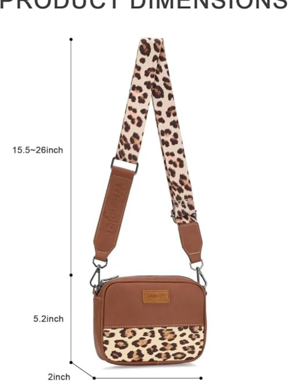 Wrangler Small Crossbody Bags for Women Brown Mini Purses with Guitar Strap - Picture 4 of 15